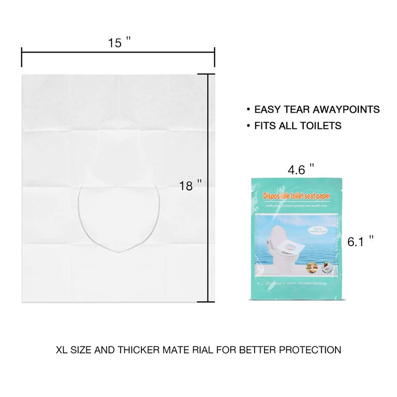 KLOLKUTTA Toilet Seat Covers Disposable, 50-Count Flushable Paper Travel Toilet Seat Covers for Adults and Kids Potty Training, Great Biodegrable Accessories for Public Restrooms, Airplane, Camping - Image 3